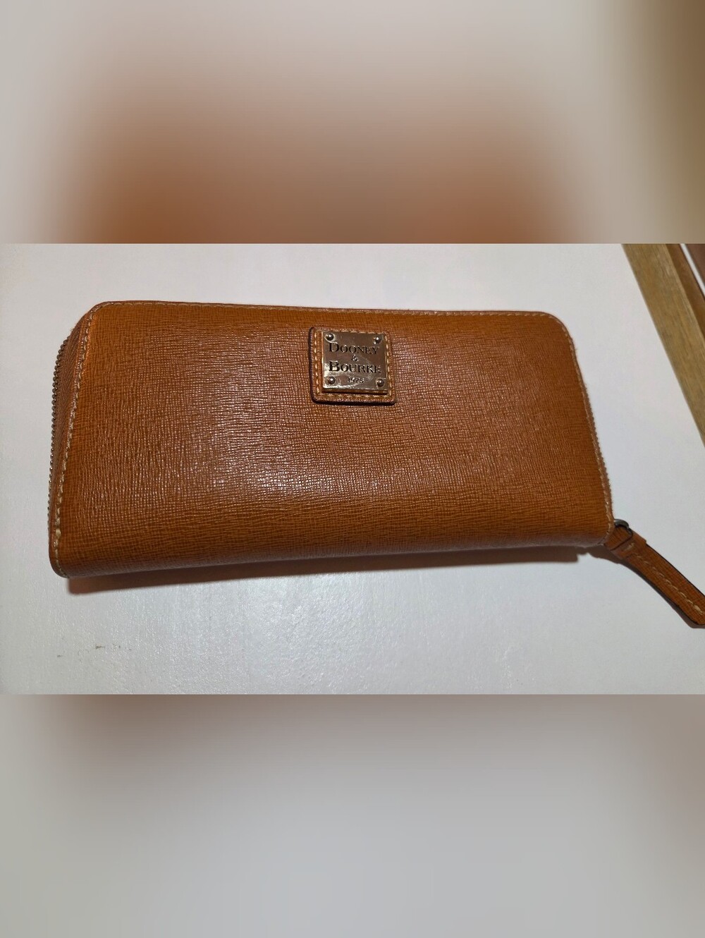 Dooney & Bourke Brown Saffiano Leather Wallet